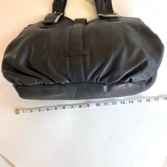 Cole Haan Black Leather Shoulder HOBO Purse Fine Pebbled Leather - Picture 7 of 15